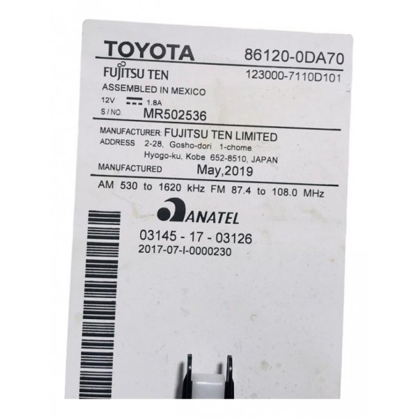 Painel Multimidia  Com Difusor Toyota Yaris 1.5 2020