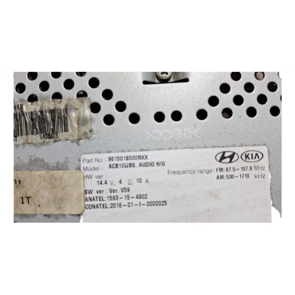 Rádio Som Multimídia Hyundai Hb20 Preto