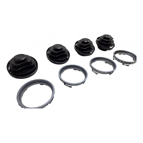 Kit 4 Moldura E Difusor Prata Saída De Ar Gol 2011