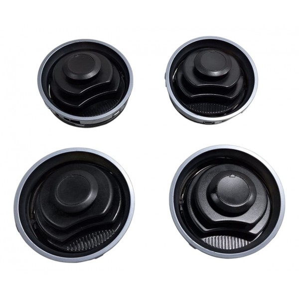 Kit 4 Moldura E Difusor Prata Saída De Ar Gol 2011