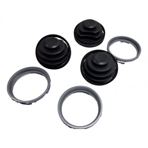 Kit Três Molduras Prata C/ Difusor De Ar Gol Parati G4 G5