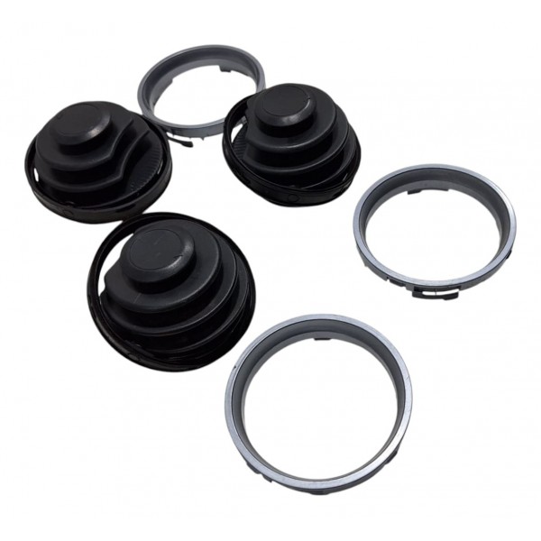 Kit Três Molduras Prata C/ Difusor De Ar Gol Parati G4 G5