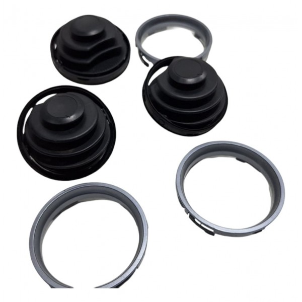 Kit Três Molduras Prata C/ Difusor De Ar Gol Parati G4 G5