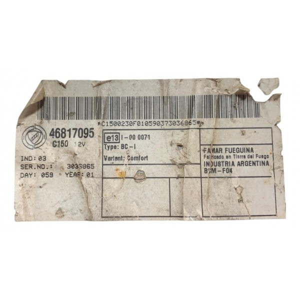 Módulo Bsi Fiat Strada Palio Siena 2001/2005 46817095