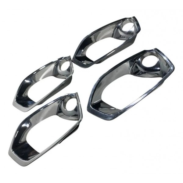Kit 04 Aplique Roda Cromado Calota Aro 16 Citroen C3 2013/19 Prateado