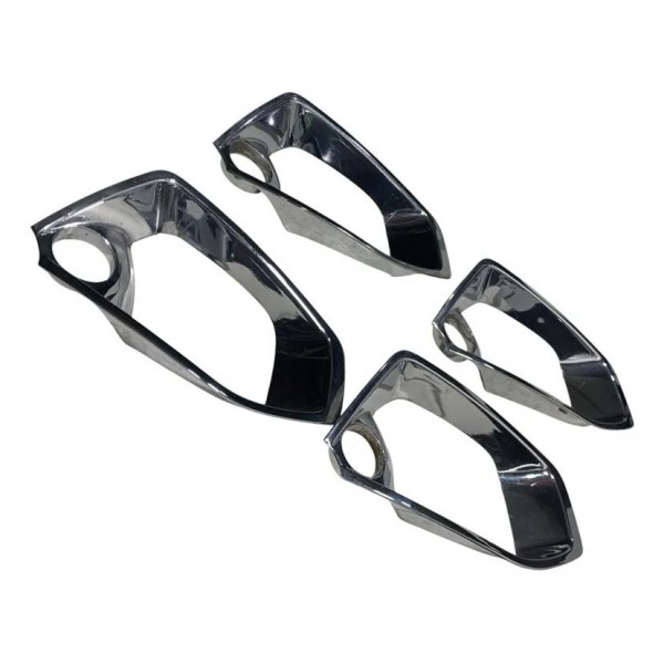 Kit 04 Aplique Roda Cromado Calota Aro 16 Citroen C3 2013/19 Prateado