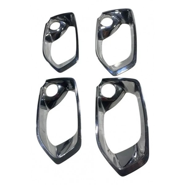 Kit 04 Aplique Roda Cromado Calota Aro 16 Citroen C3 2013/19 Prateado